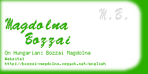 magdolna bozzai business card